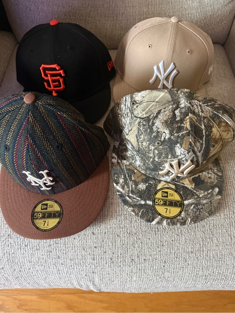 New Era 4-Pack Men's Caps - Black, Tan, Brown, Realtree. Quick Package deal